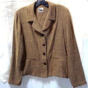 R.J. & CO. BROWN/TAN HERRINGBONE BLAZ. SZ 14